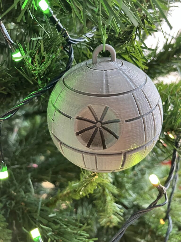 Image provided by Simone Bettini 3D Printed Christmas Ornaments Death Star from Star Wars