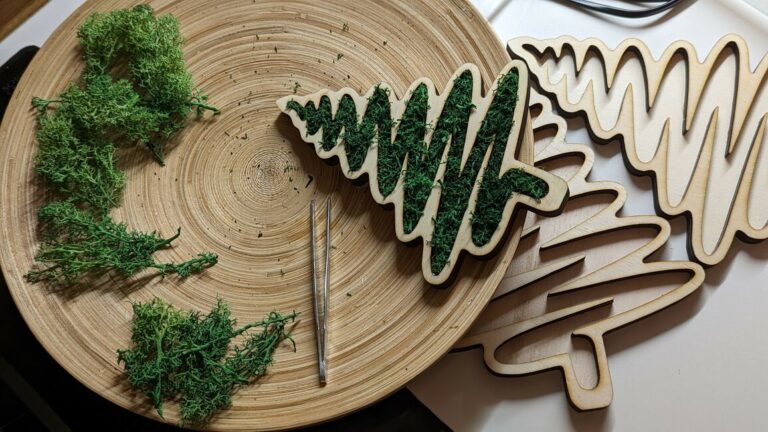 Image provided by Zoltan Tölgyes Laser Engraved Christmas Ornament Mossy Evergreen Tree