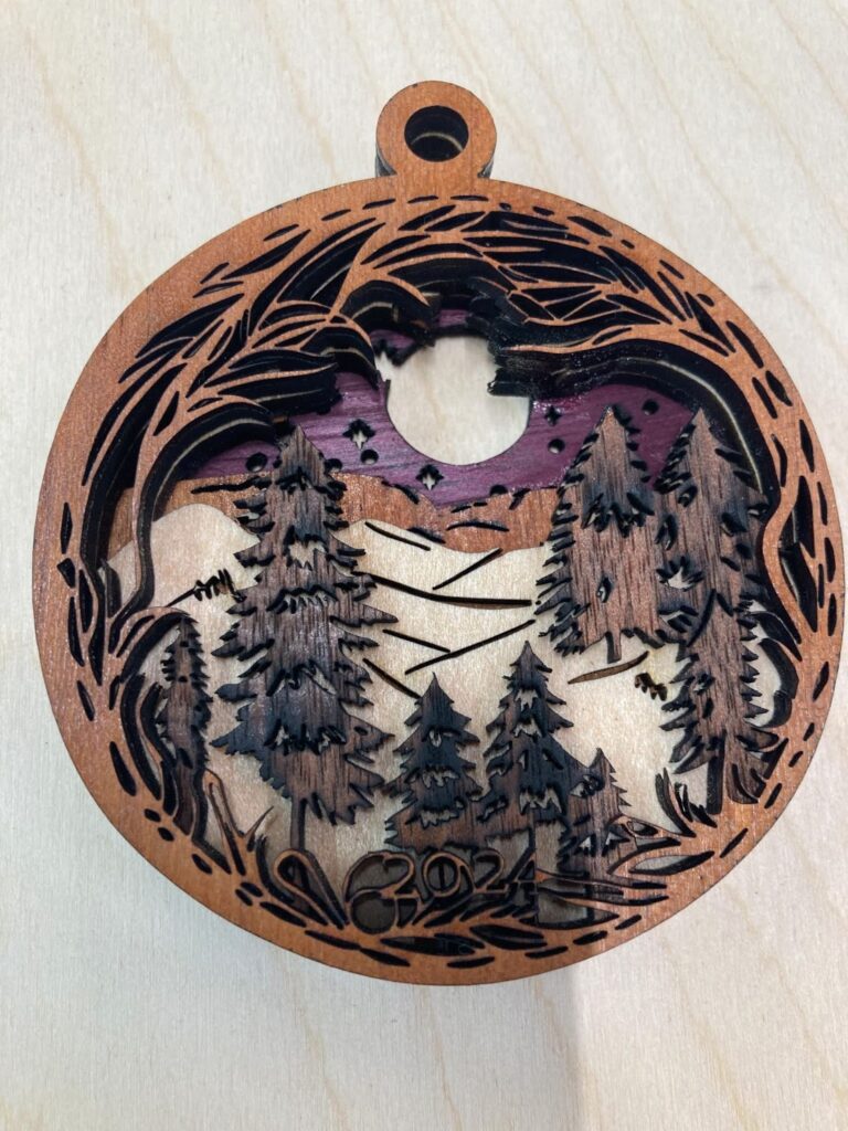 Image provided by Mark J Laser Engraved Christmas Ornament Multilayer Scenery