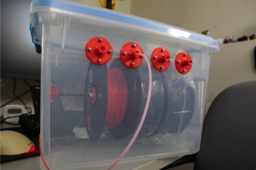 Airtight container for spool storage.